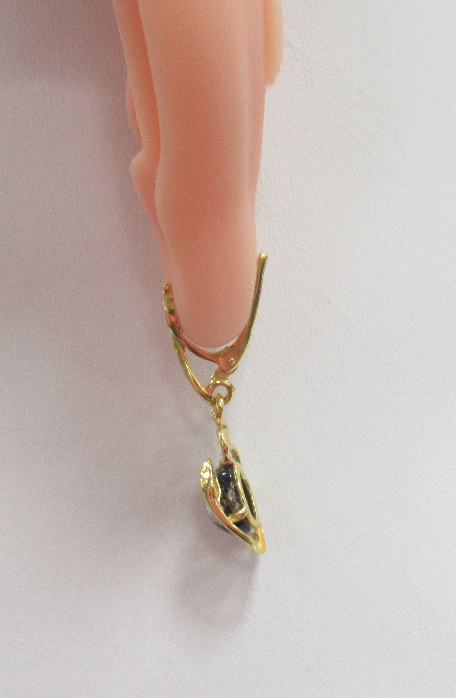 Серебряные серьги с янтарем "Змеи"